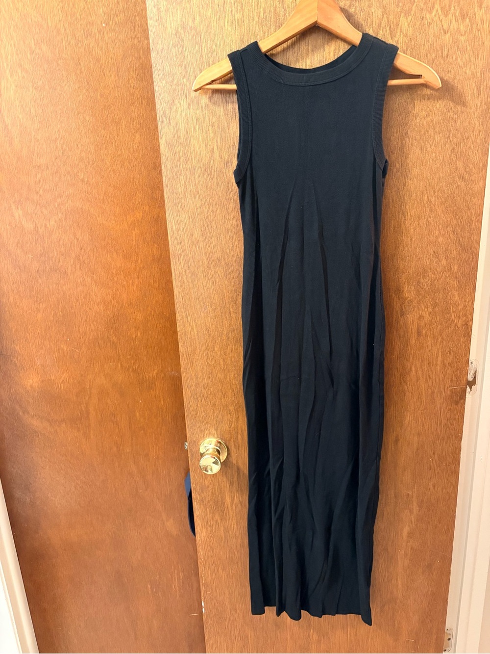 H&M Black Sleeveless Ribbed Maxi Dress
